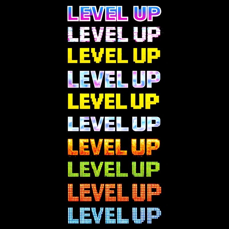 Typographie néon Level Up