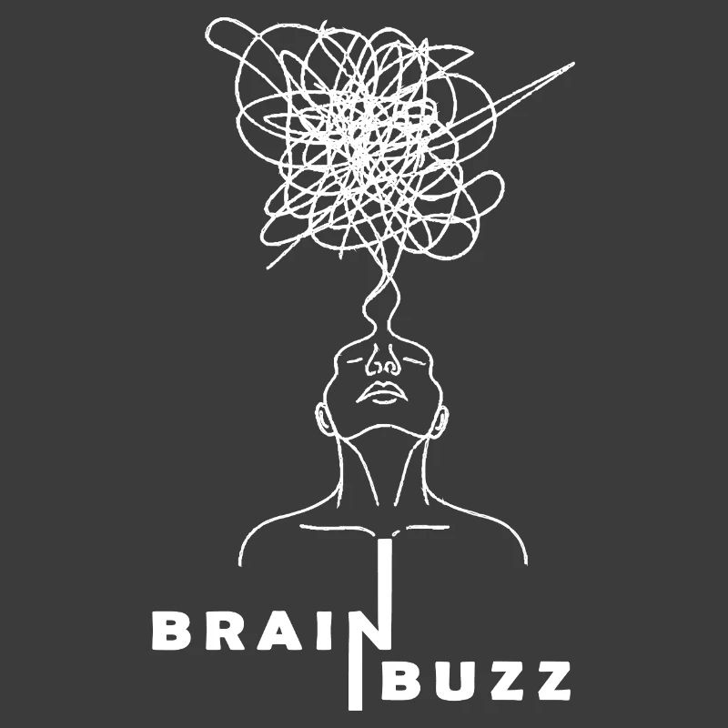 BRAIN BUZZ, Mental Overload Artistic Line Art Tee