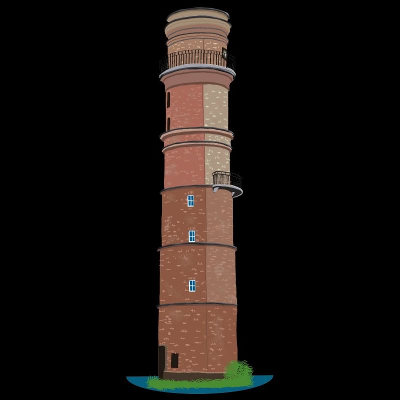 Old lighthouse Travemünde without text, drawing