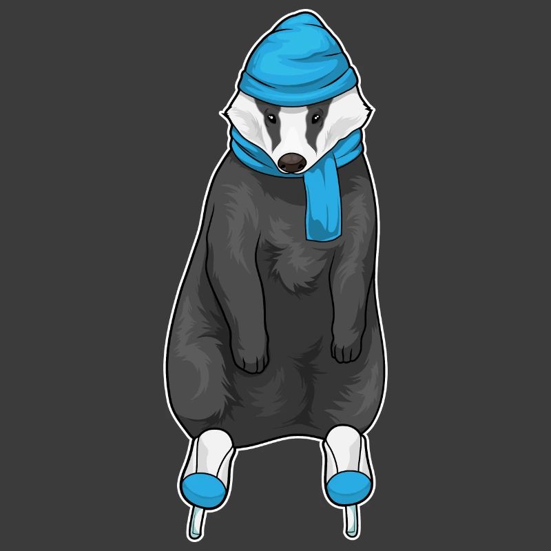 Dachs Eislaufen Schlittschuhe