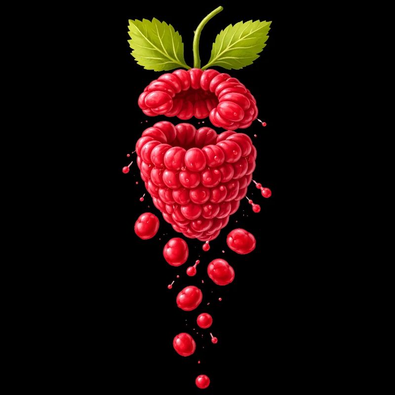 Saftige Himbeere surealistisch 