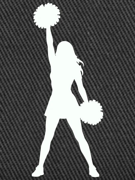 Cheerleader Silhouette mit Pomponen