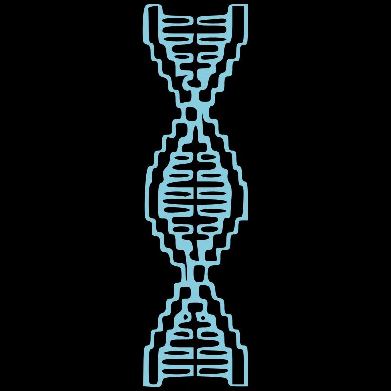 DNA Helix Pixel Art Blue