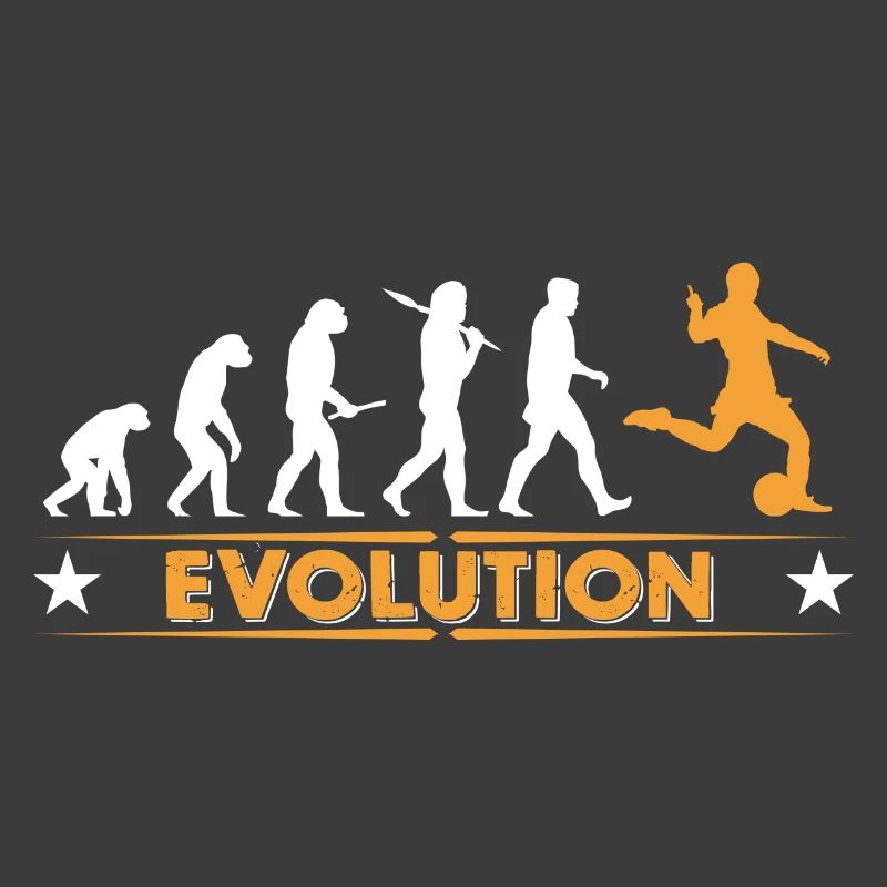Fussball Evolution - orange/weiss