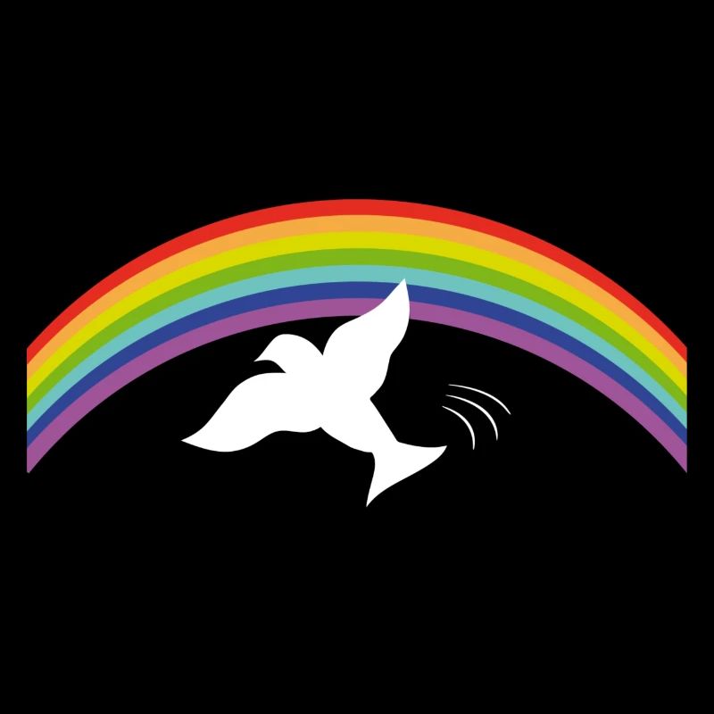 RAINBOW Regenbogen with peace dove