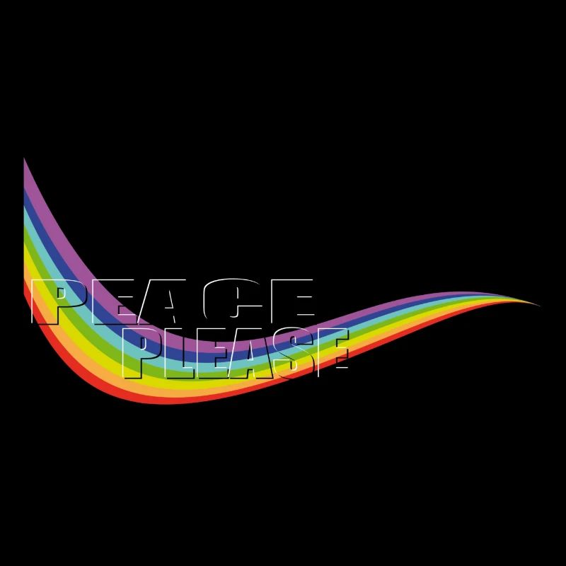 RAINBOW PEACE PLEASE transparent Typo