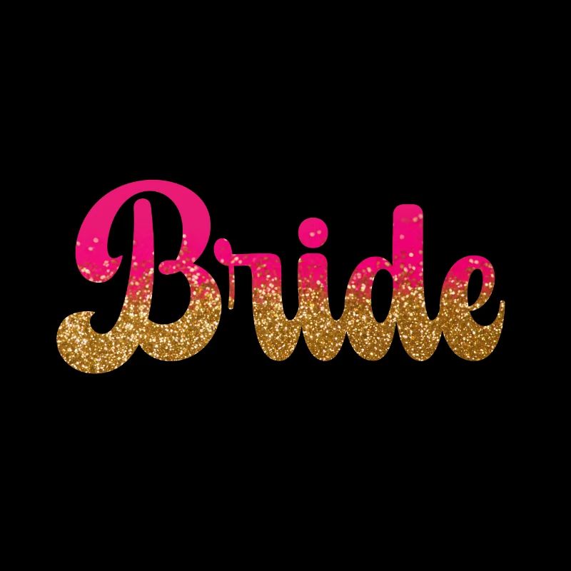 Team Bride! Pink, Gold Glitzer