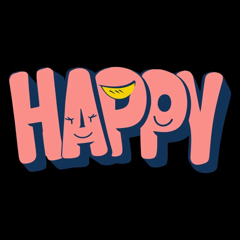 Happy Text with Faces