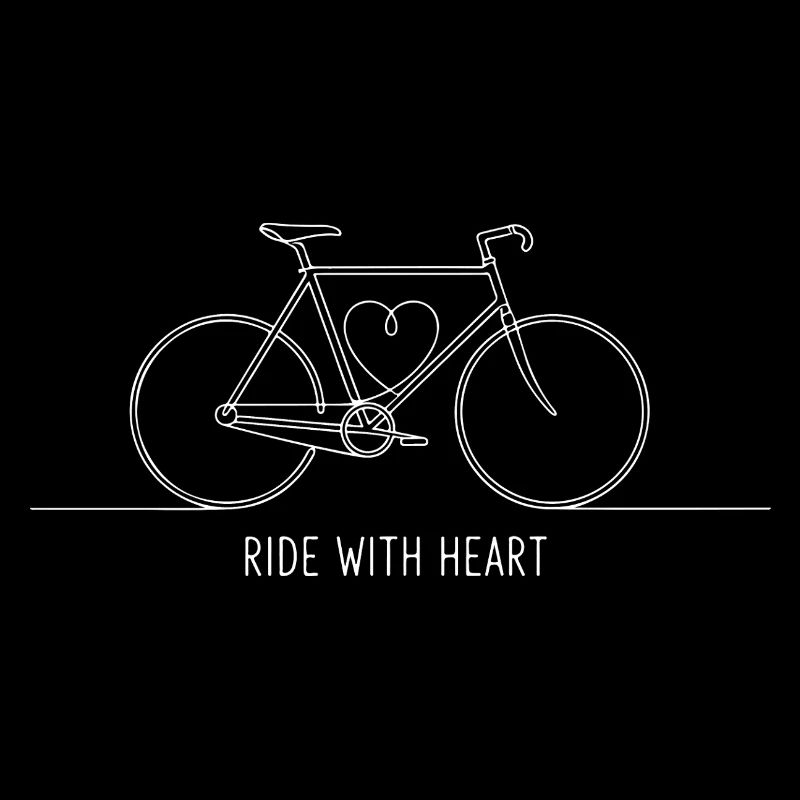 Ride With Heart Bicycle Outline