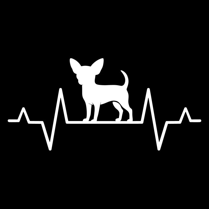 Geschenkidee Chihuahua Herzschlag Silhouette