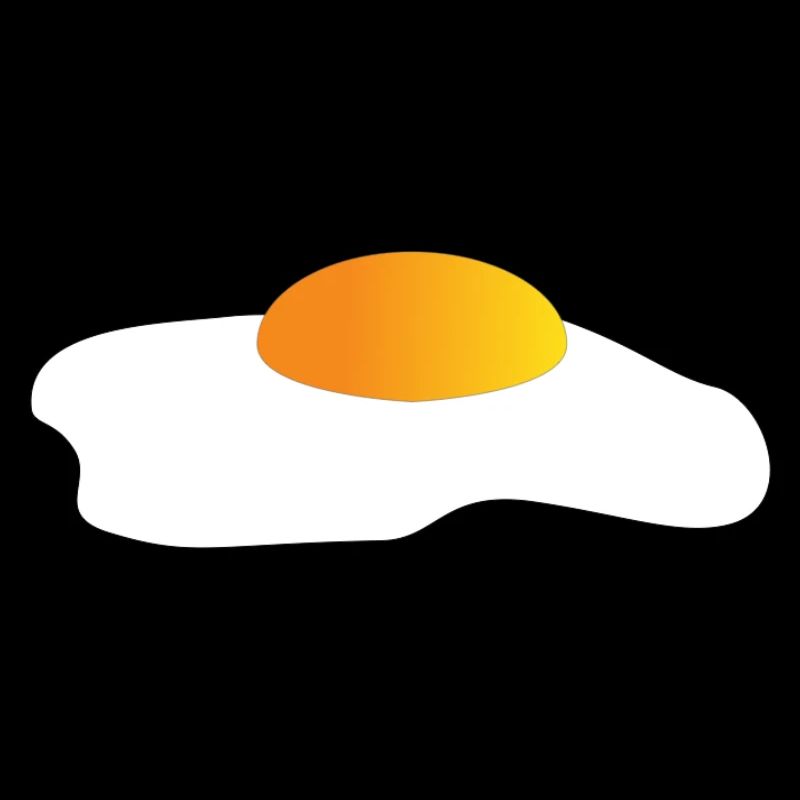 Icône minimale de l’œuf au plat jaune-orange