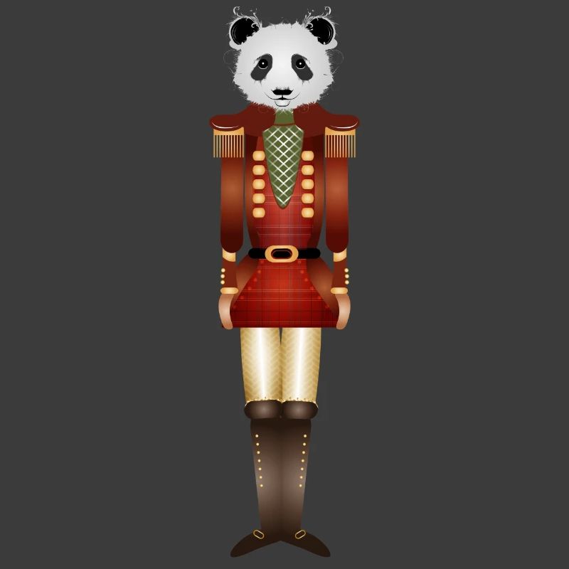 beautiful handsome panda in the nutcracker style