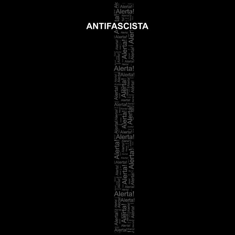 Alerte! Antifasciste ! - Word art blanc/gris