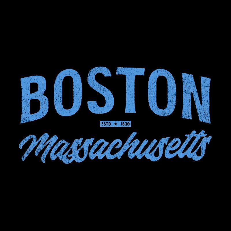 Boston Massachusetts Vintage Script