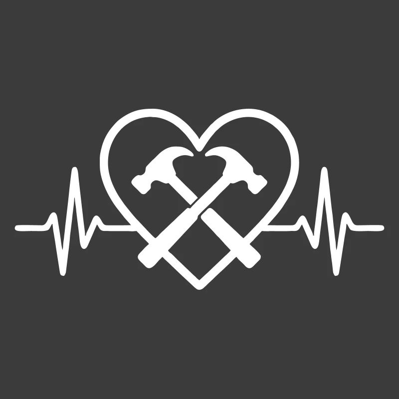 Cross Hammers Heart Handyman Craftsman Tools