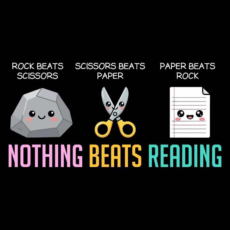 Nichts geht über das Lesen von Buch, Stein, Papier, Schere, Papier,