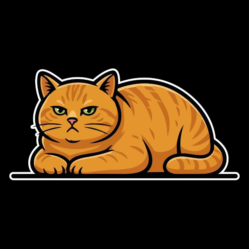 Chat Roux Tabby Couché Portrait Calme Vintage