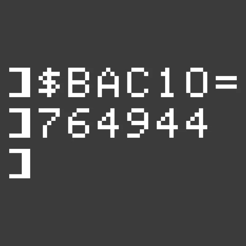 Bacio BAC10 8-bits Esadecimal Code Nerd Pixel Art