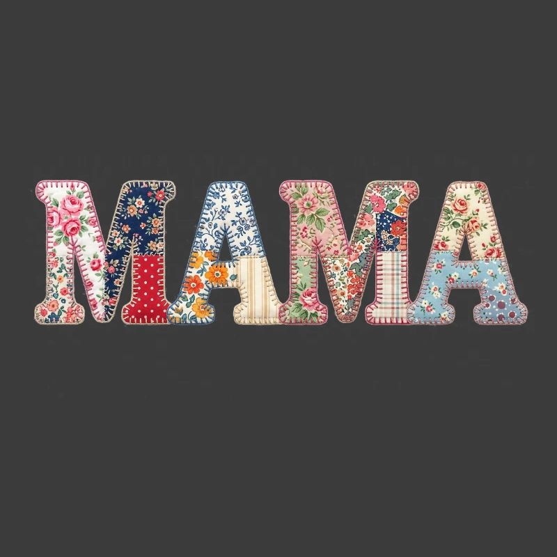 Mama Patchwork Blumen Vintage Muttertag Design