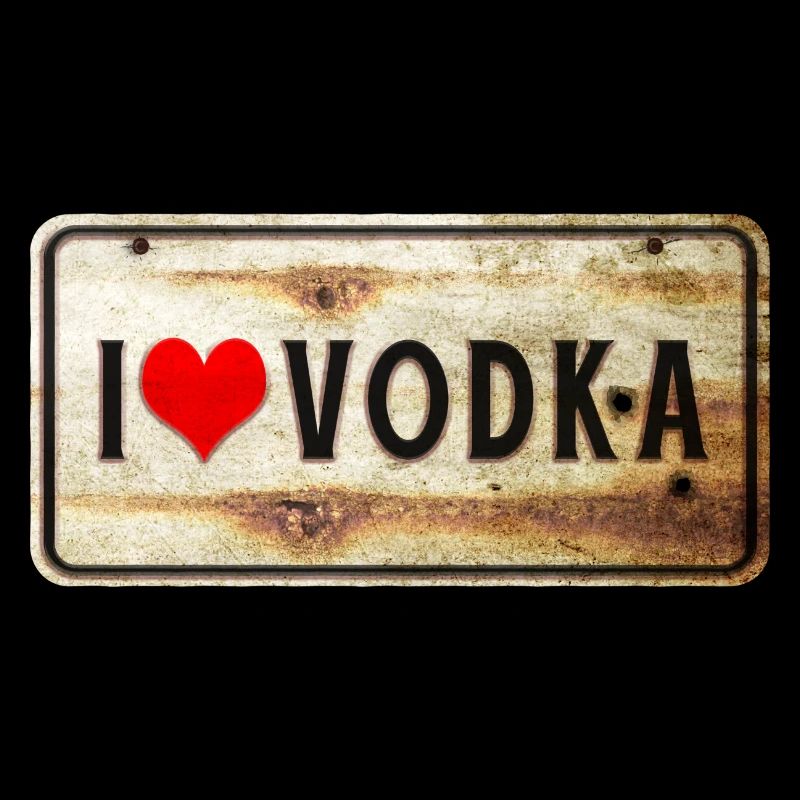 Panneau vintage « I love vodka »