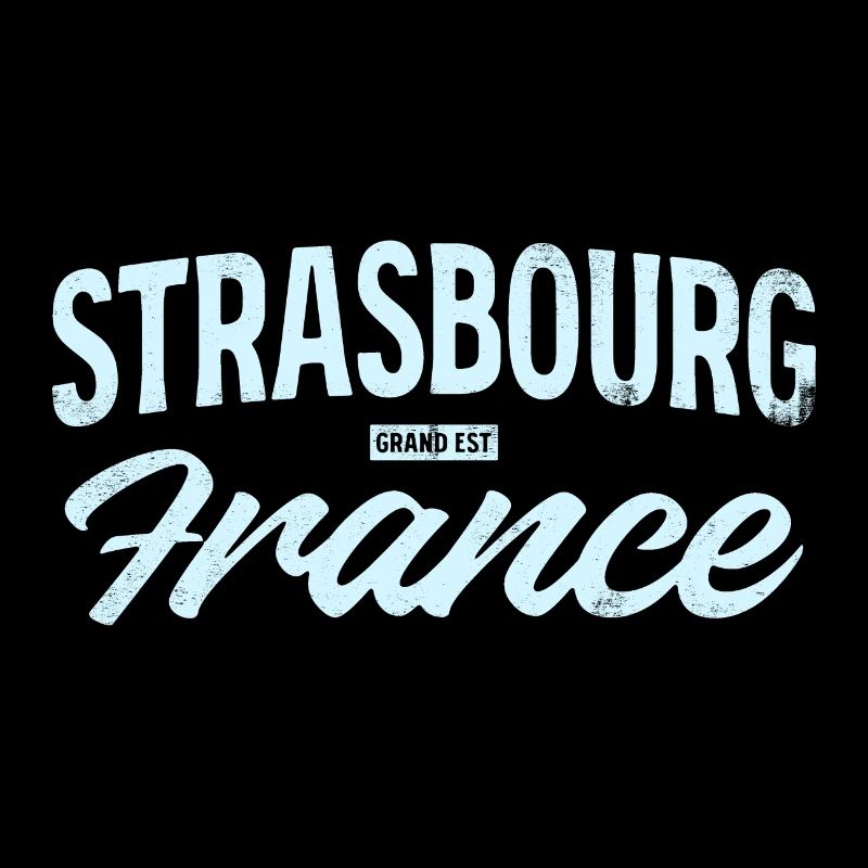 Strasbourg France Vintage Script