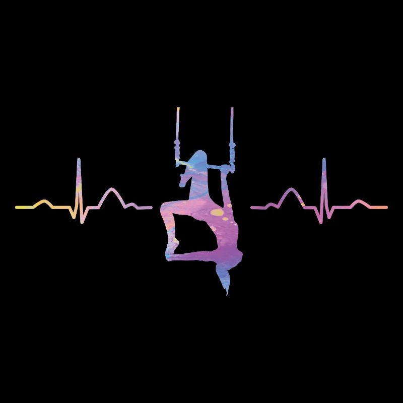 Aerialist Hearbeat ECG Cloud Swing Trapezoid