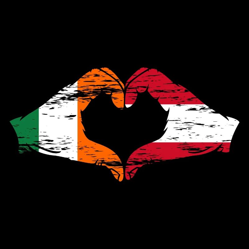 Irlande Autriche Drapeau Aiguilles Coeur Forme Utilisé