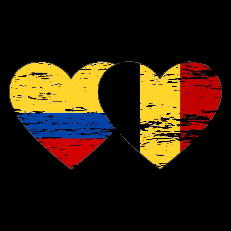Colombie Belgique Drapeau Coeur Utilisé