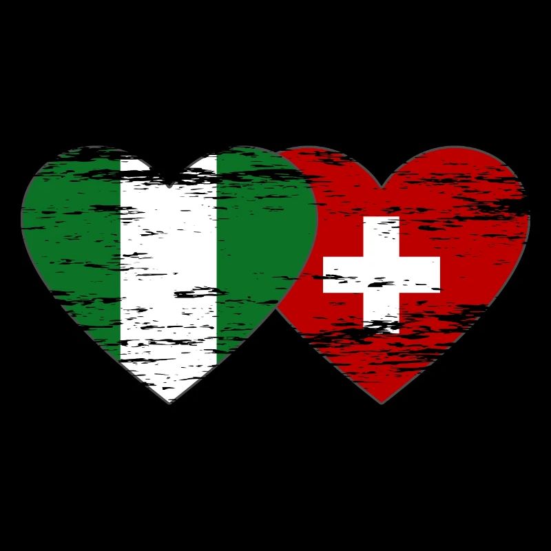 Nigeria Suisse Drapeau Coeur utilisé