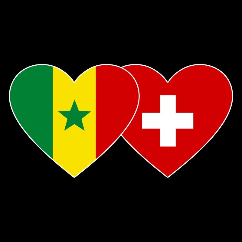 Senegal Schweiz Flagge Herz