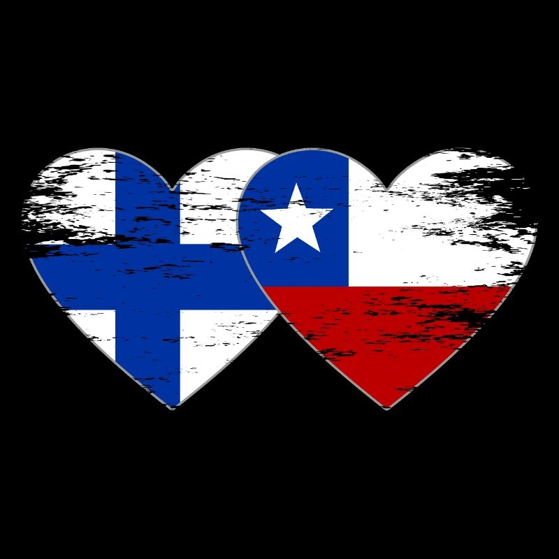 Finlande Chili Drapeau Coeur