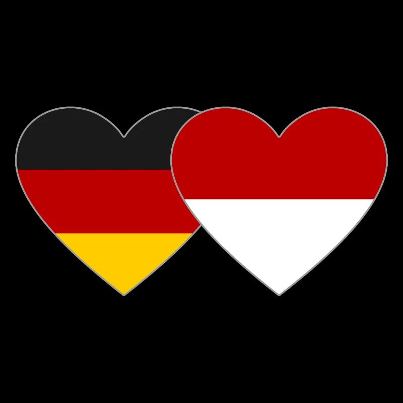 Germany Monaco Flag Heart