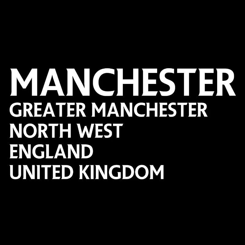 Grille typographique des noms de villes de Manchester