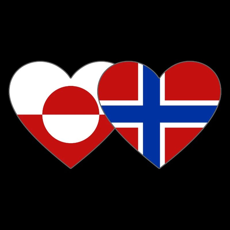 Greenland Norway Flag Hands Heart Shape