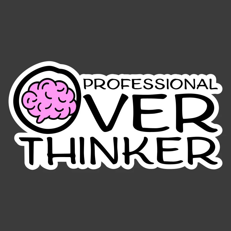 Professional Overthinker Funny Brooding Anxiety Logo