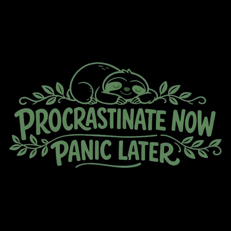 Faultier Spruch - Procrastinate Now Geschenk