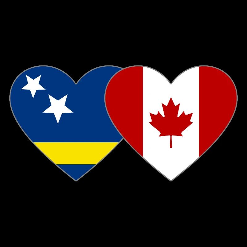 Curacao Kanada Flagge Herz