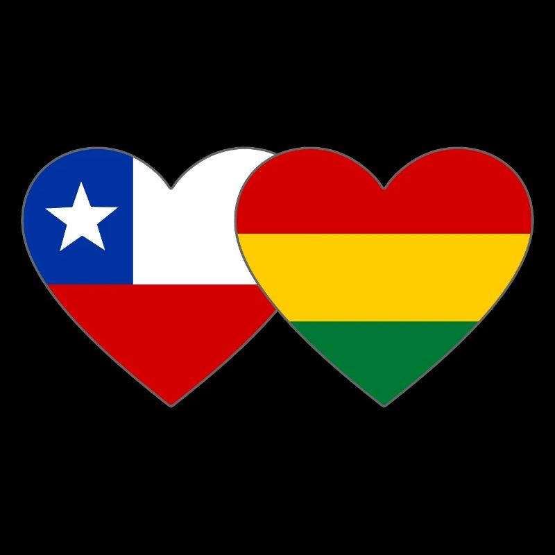 Chile Bolivien Flagge Herz