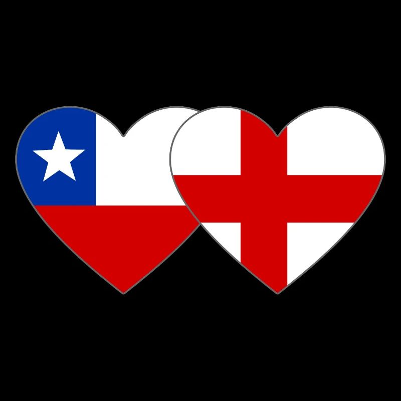 Chile England Flagge Herz 