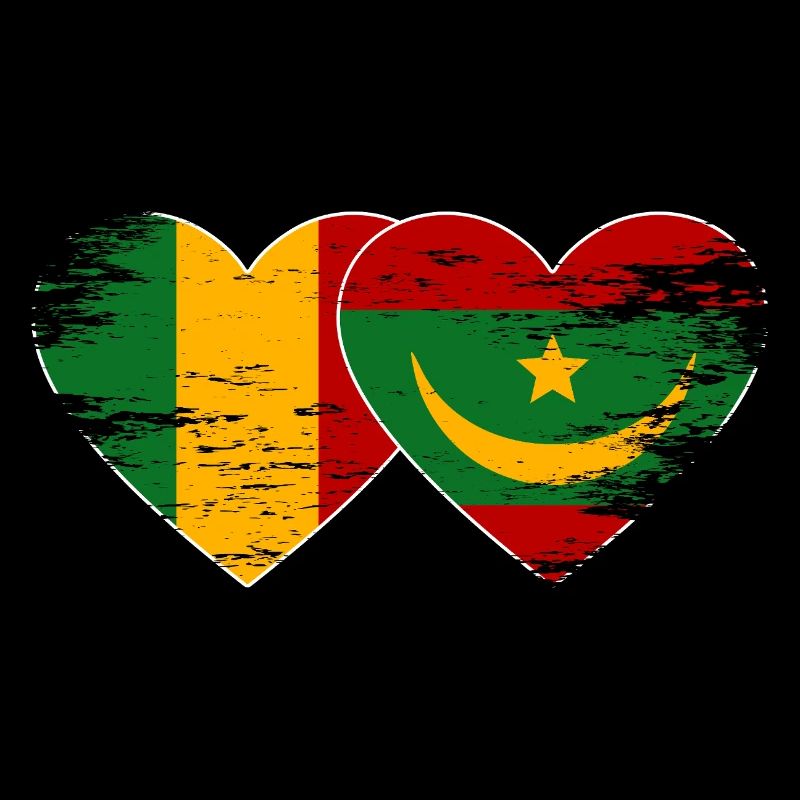 Senegal Mauretanien Flagge Herz used
