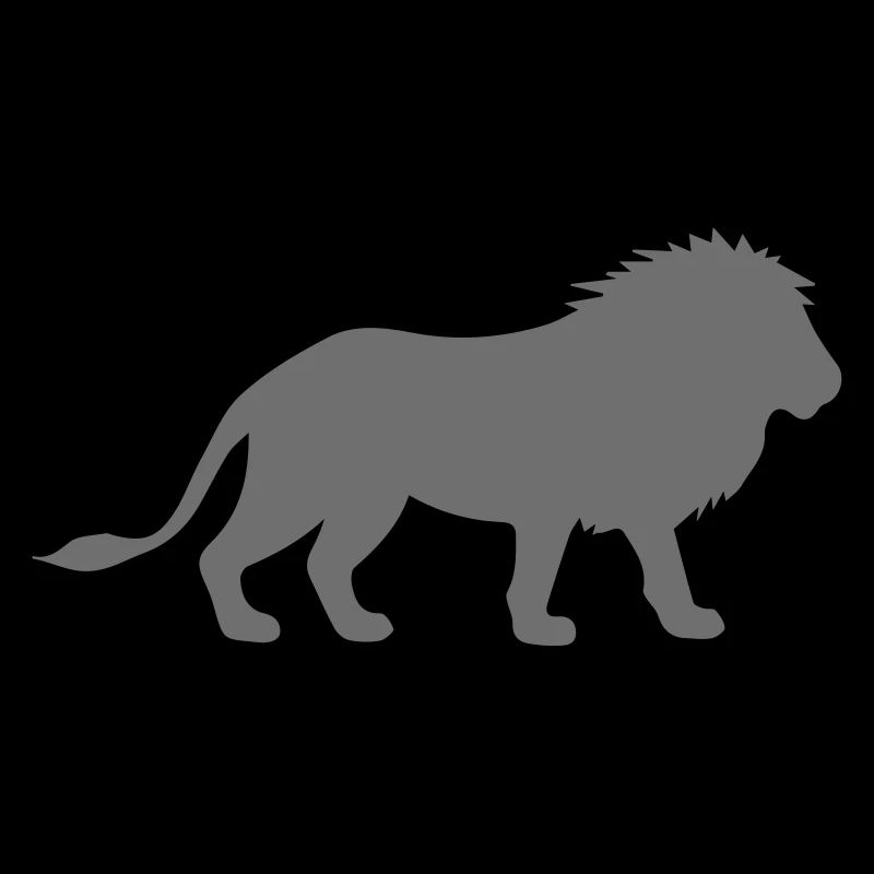 Lion silhouette in graphic art style