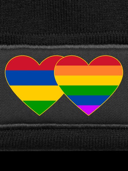 Mauritius Regenbogen Flagge Herz