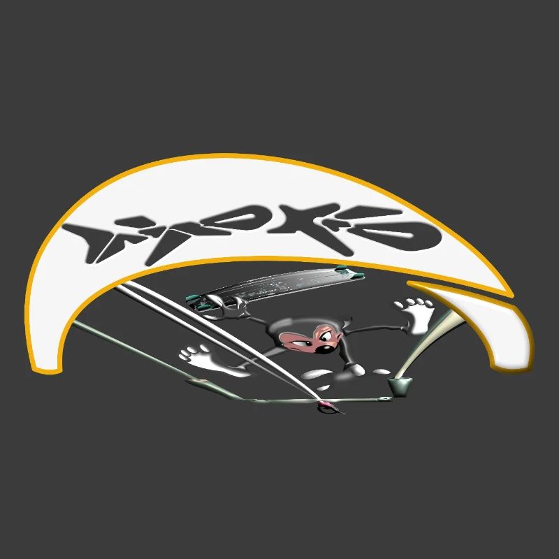 Aktiver Kiter mit dynamischer Flugbahn