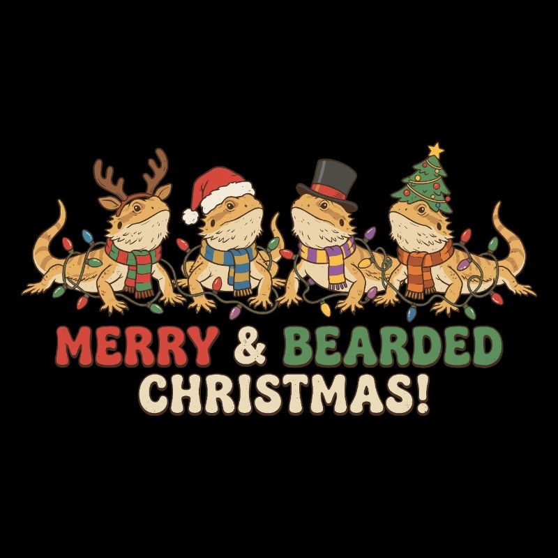 Bearded Dragon Vintage Christmas Lights
