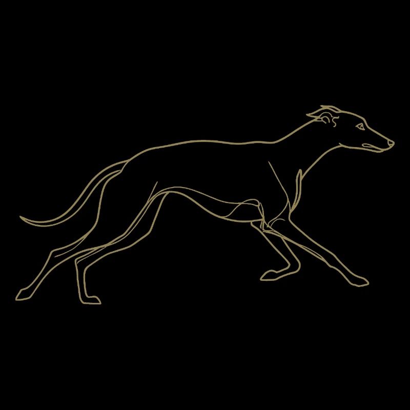 Minimalist Greyhound Silhouette Line Art