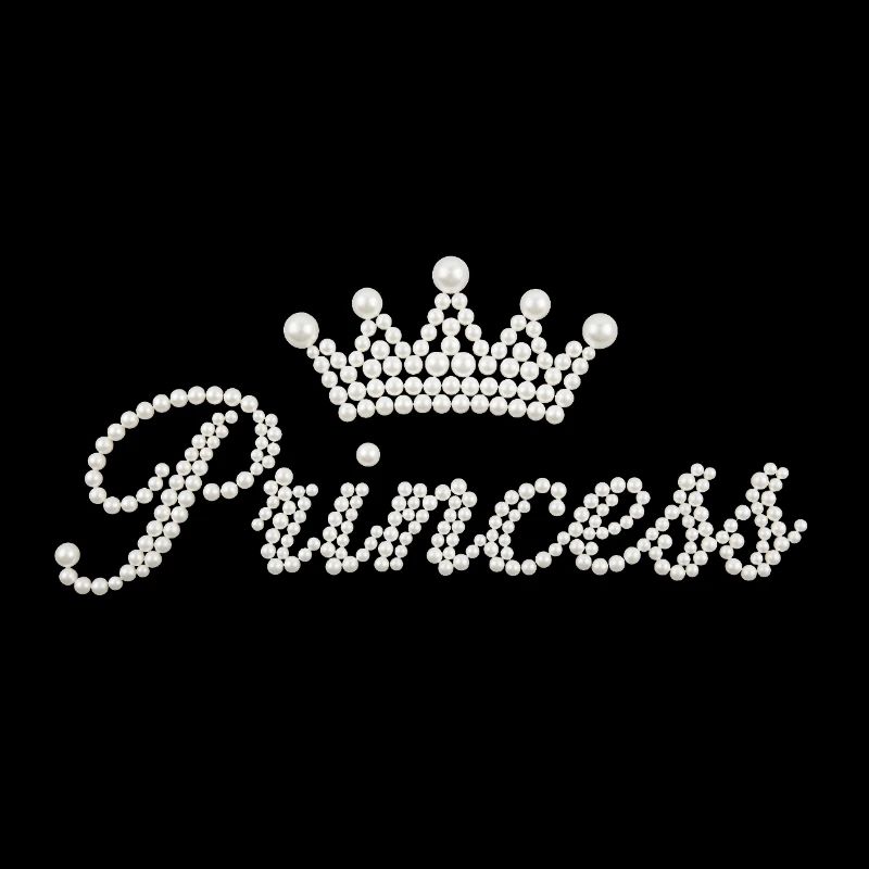 Princess Beaded Crown Lettering Princess