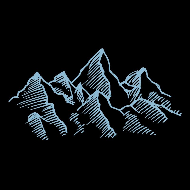 Mountains peaks drawing