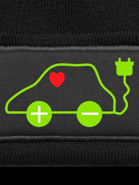 Green E-Car Heart Design