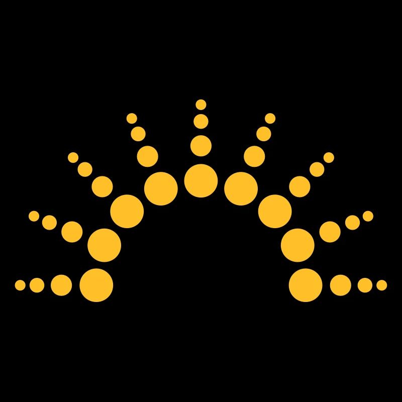 Half-circle circles points Sun logo