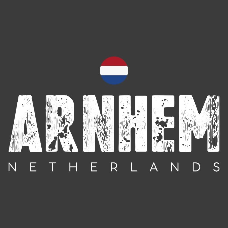 Arnhem Netherlands Distressed Text Logo
